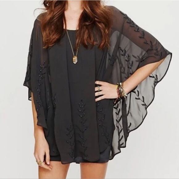 Free People Pointed Cape Embellished XS Dress - Picture 1 of 7